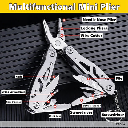 Pocket Mini Pliers Knife Screwdriver Folding Small Multitool Opener Nail File Precision Pliers Hand Tools Outdoor Emergency Tool