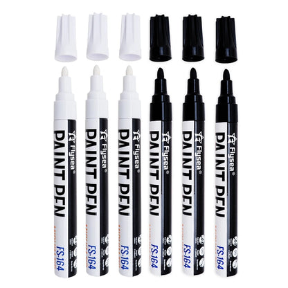 Black/White Oil Based Paint Pens, Permanent Marker for Metal, Wood, Canvas, Fabric, Plastic, Tire, Glass, Waterproof