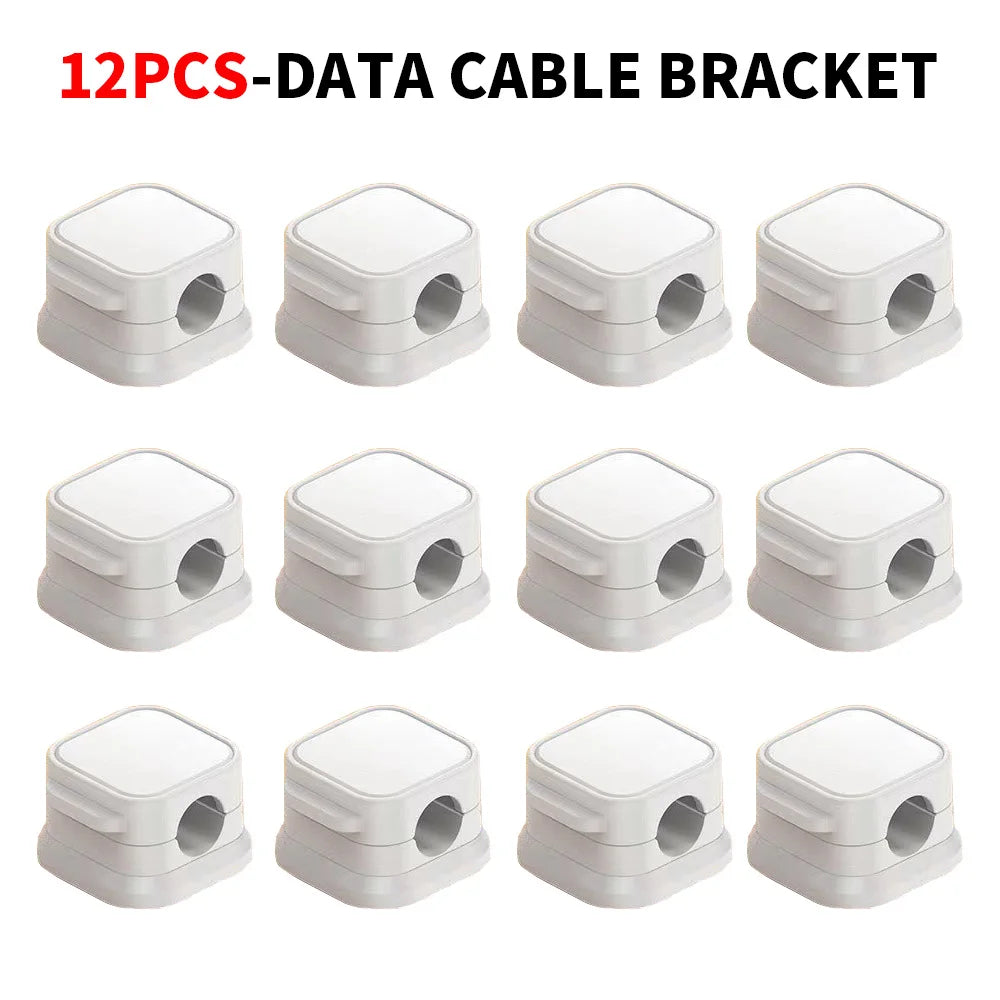 12/ 6PCS Magnetic Cable Clips Cable Smooth Adjustable Cord Holder Under Desk Cable Management Wire Keeper Cable Organizer