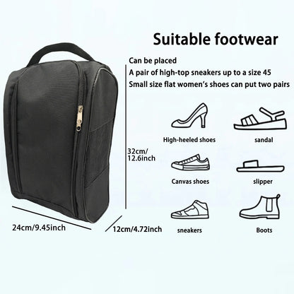 Portable Golf Shoe Bag Oxford Cloth Shoe Carrier Bags Breathable Lightweight Golf Handbag Dustproof Football Tennis Shoe Bag