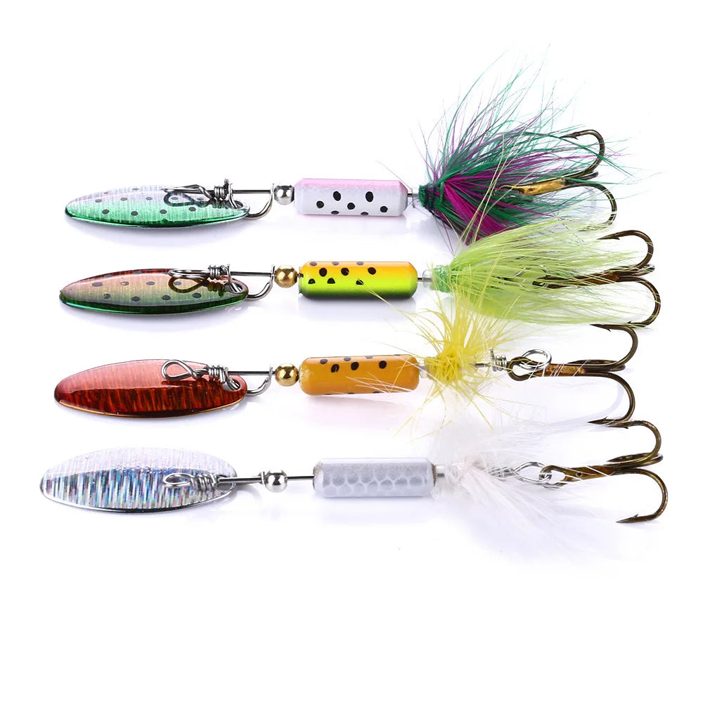 1PC 3.5g Metal VIB Lures Feather Sequins Wobbler Vibrations Spoon Fishing Bait Bass Artificial Hard Bait Cicada Fishing Tackle