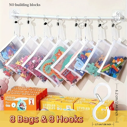 8pcs Zipper Mesh Bags, 3 Sizes, Zipper Mesh Bags, Waterproof Clear Travel Bags, Office Supplies Document Bags With Zipper