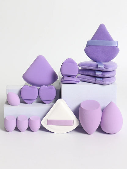 Cat Powder Cotton Candy 16-Piece Set 2 Makeup Eggs & 4 Mini Makeup Eggs & 2 Cotton Candy Powder Puff & 4 Powder Puff & 4 Mini C