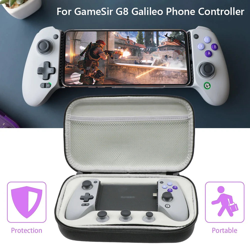 EVA Hard Carrying Case Anti-Scratch Hard Travel Case with Mesh Pocket Hard Storage Case for GameSir G8 Galileo Phone Controller