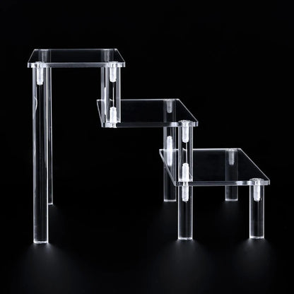 1-5 Tier Acrylic Display Stand Perfume Doll Clay Figurine Blind Box Storage Rack Transparent Ladder Makeup Organization W-2