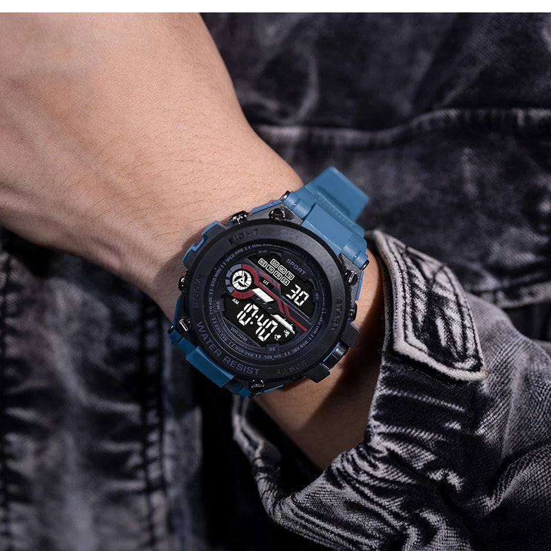 Simple outdoor sports student electronic watch, fashionable multi-functional luminous LED electronic watch