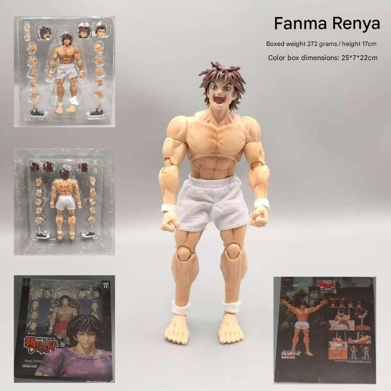 kucikuji 1/12 Scale Anime Baki Hanma Oni Action Figure Real Man Assembly Model Figurine Office Desktop Decoration Ornaments