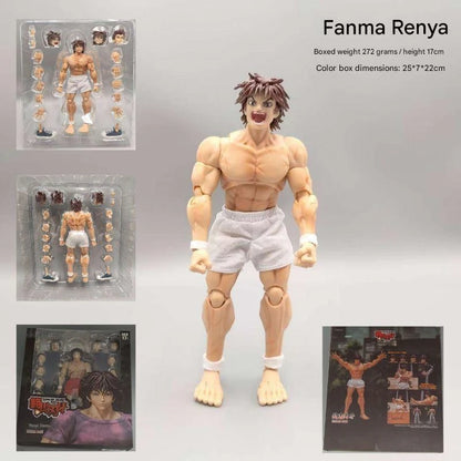 kucikuji 1/12 Scale Anime Baki Hanma Oni Action Figure Real Man Assembly Model Figurine Office Desktop Decoration Ornaments
