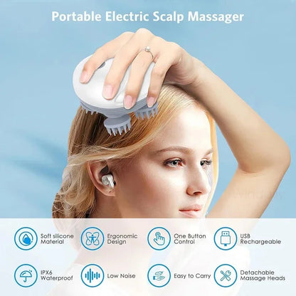 Electric Head Massager with Adjustable Speed Scalp Massage, Full Body Deep Muscle Vibrating Massage Cat Pet Massager