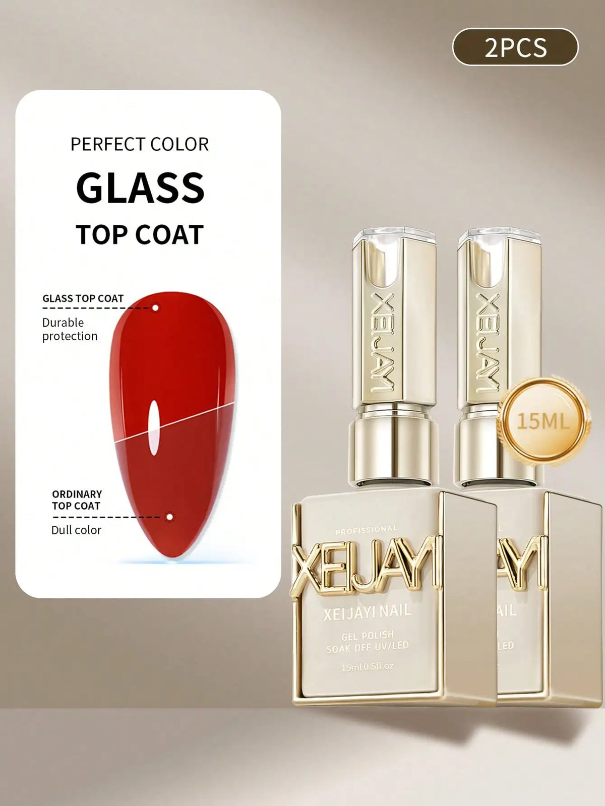 15ml Coat Lasting Clear Rubber Top Coat Base Coat Multi Functional Gel to Choose UV LED Nails High Gloss Finish Gel Nail Polish