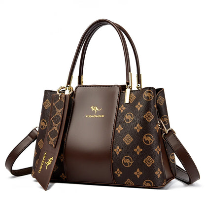 Luxury Handbag Fashion Print Large Capacity Soft Leather Women Shoulder Crossbody Bag Leisure Designer Ladies Purses and Handbag
