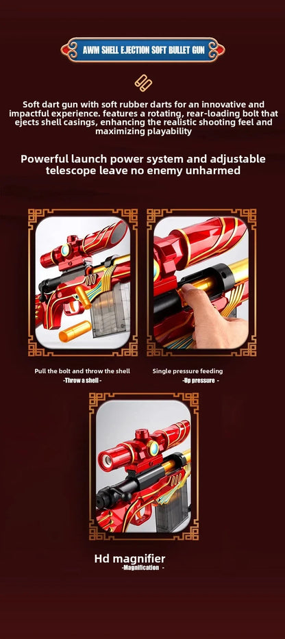 M24 Sniper Rifle Toy Gun Soft Bullet Shooting Manually Loaded Safe for Boys Christmas Gift
