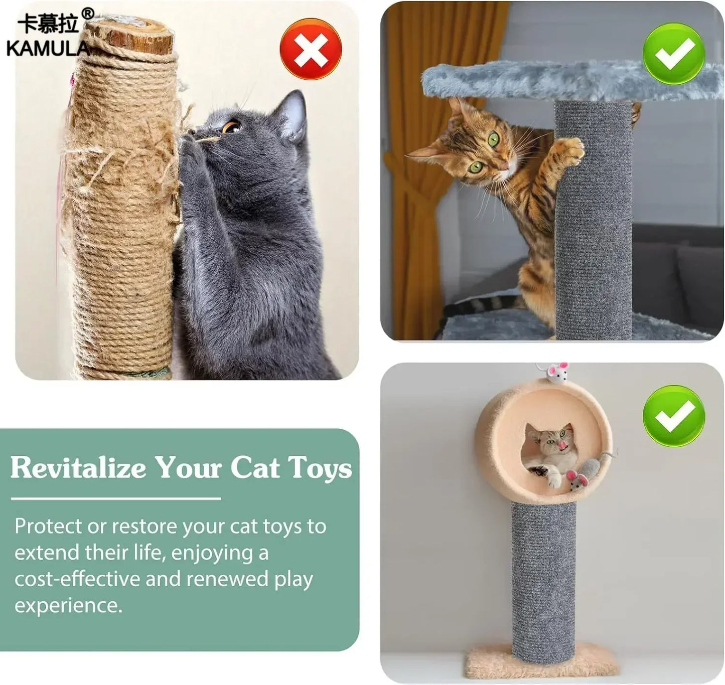 Cat Scratching Mat with Self-Adhesive Trimmable Cat Carpet Cat Scratching Carpet Corner Wall Cat DIY Scratch Furniture Protector