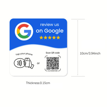 HACHANLUN programmable NFC 215 square for Google Review Card NFC Station Table 13.56Mhz QR code editable Standing Card