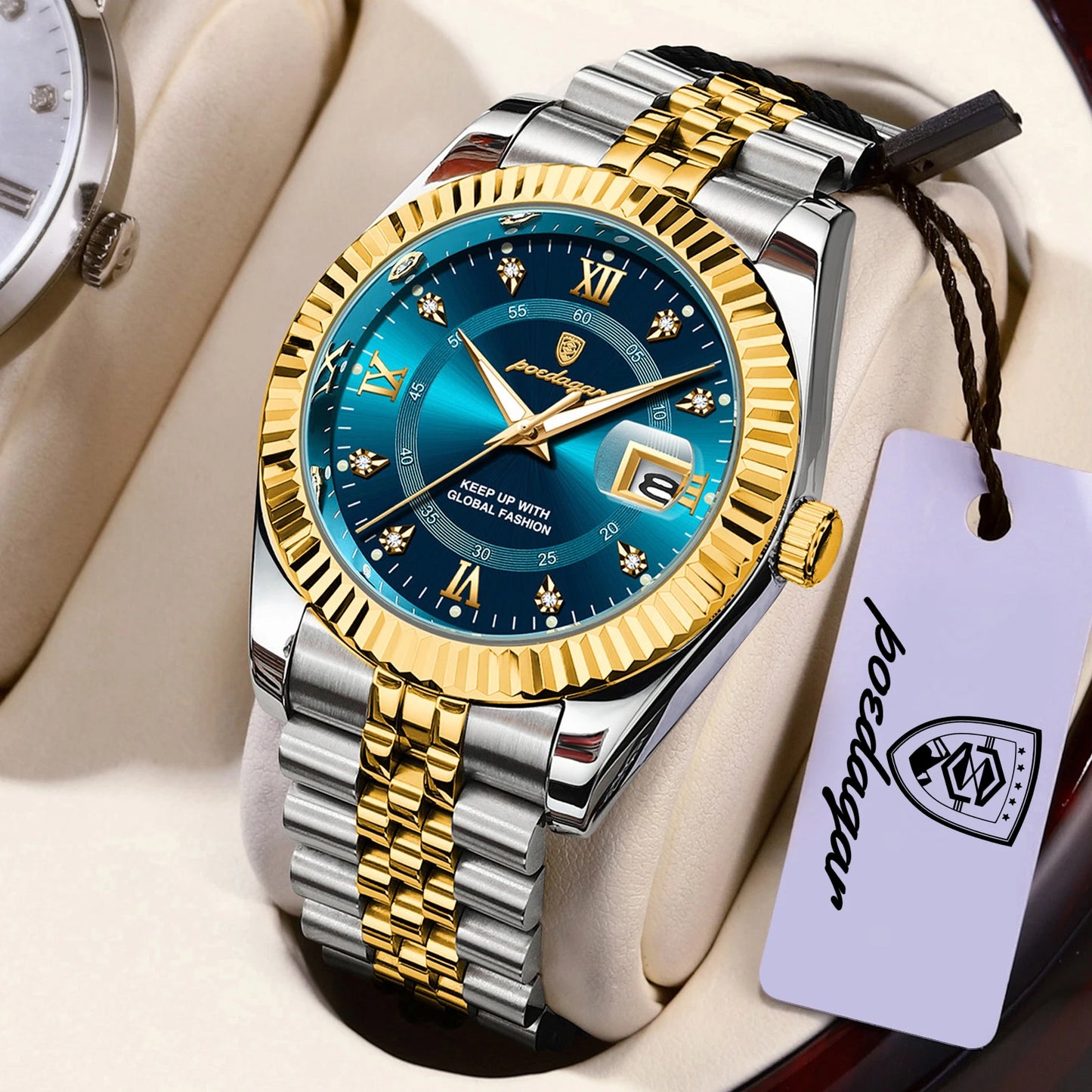 POEDAGAR Original Men Wristwatch Waterproof Luminous Date Business Man Clock Stainless Steel Quartz Military Men's Watches Reloj