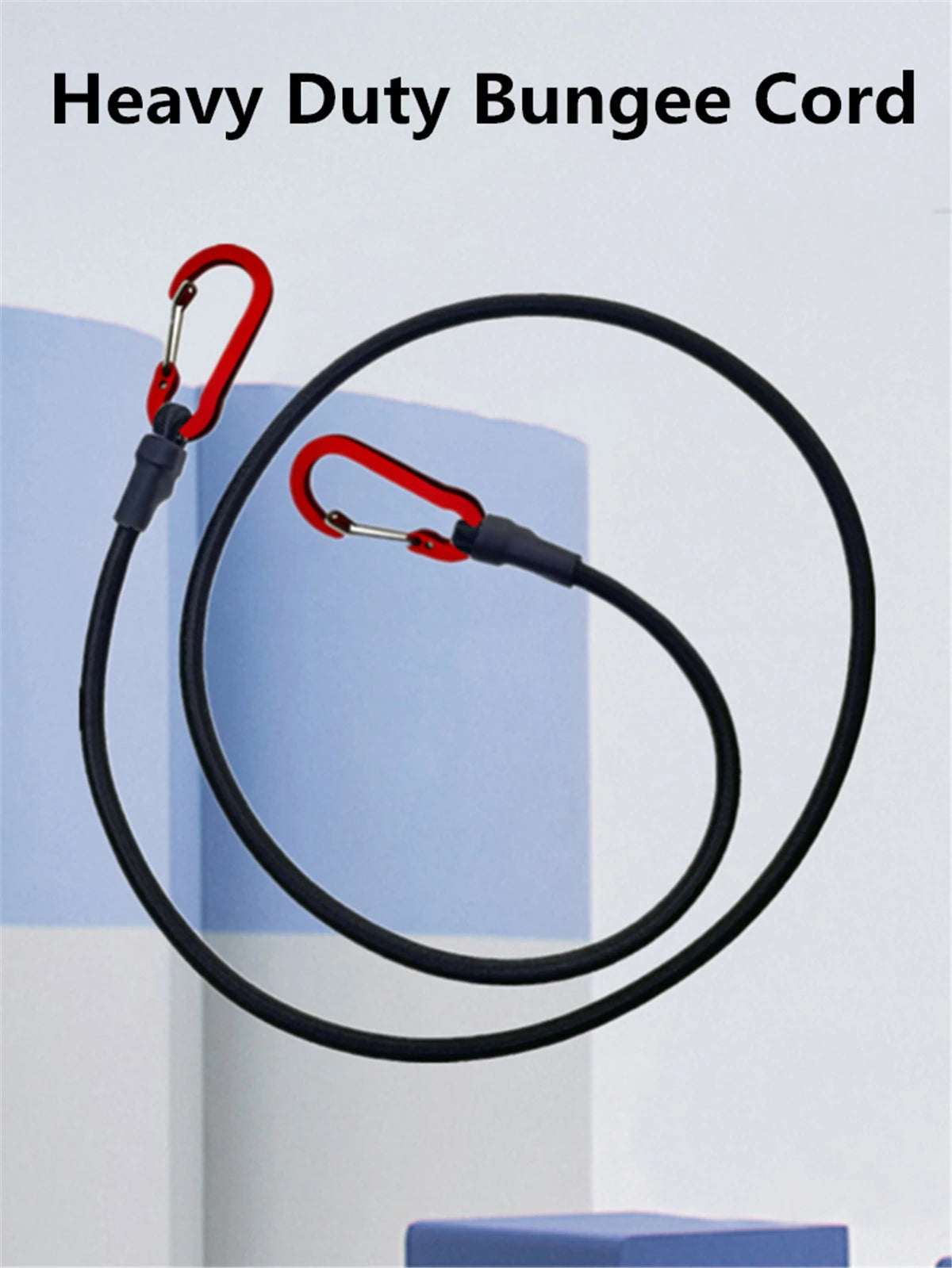 Heavy Duty Bungee Cord Elastic Tie Strap String Carabiner Hooks Kayak Cycling Luggage Packing Ropes Camping  Accessories