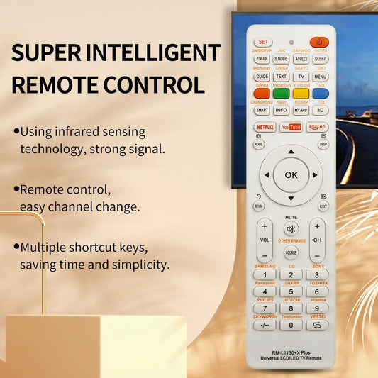 New Universal RM-L1130+X Replacement Remote Control For All Brand Television TV RM-L113+12 RM-L1130+8