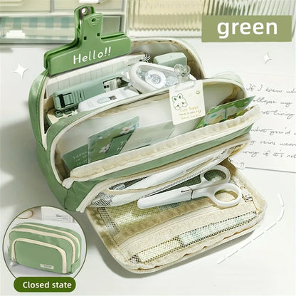 A Large-capacity Multi-layer Pencil Case, A Simple Multi-purpose Student Stationery Box And Makeup Storage Bag
