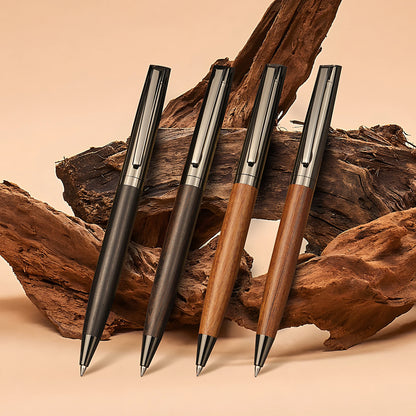 YUN CHUN 1 Set Premium Metal Ballpoint Pen with Wood Barrel for Smooth Writing and High-End Design-Black Ink-Office-With Case