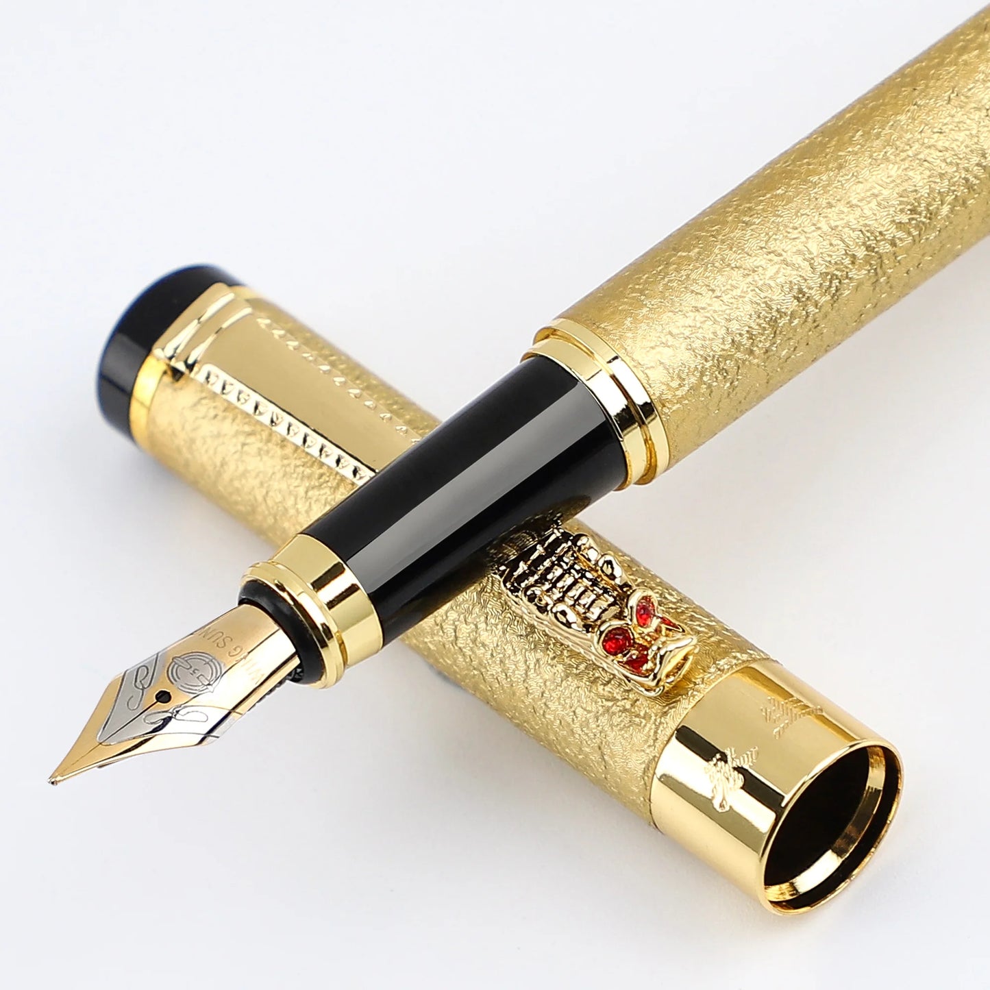1 Pc Scrub Metal Pen, Lridium Tip Medium size 0.5mm, Office School Students for Men and Women Daily Writing Best Fountain Pen,
