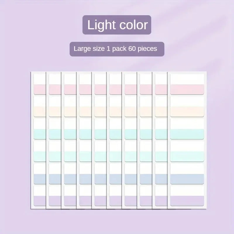 Morandi Colors Index Stickers, Light Color Index Notes, Transparent Writable Folder Sticky Notes