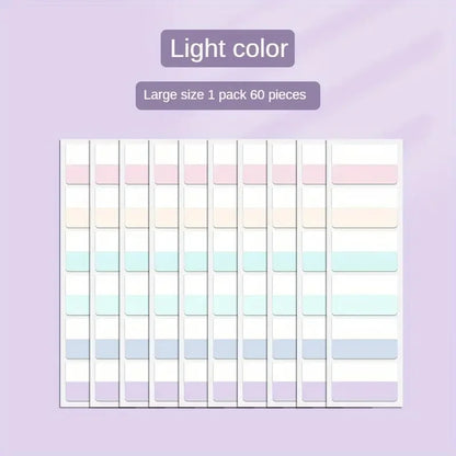 Morandi Colors Index Stickers, Light Color Index Notes, Transparent Writable Folder Sticky Notes