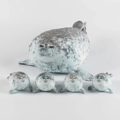 40cm Mother and son Seal five-piece plush toy Seal zipper toy for boys and girls Christmas Halloween gifts