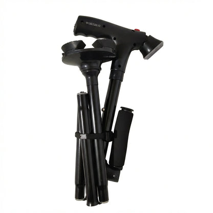Collapsible Telescopic Folding Cane Elder Cane LED With alarm Walking Trusty Sticks Elder Crutches for Mothers the Elder Fathers