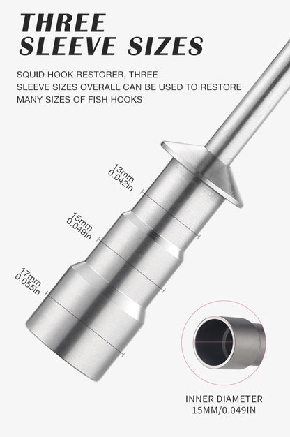 HAUT TON 1pc Stainless Steel Squid Hook Corrector Can Restore Deformed FishingHook Portable&Lightweight Fishing Tackle Accessory
