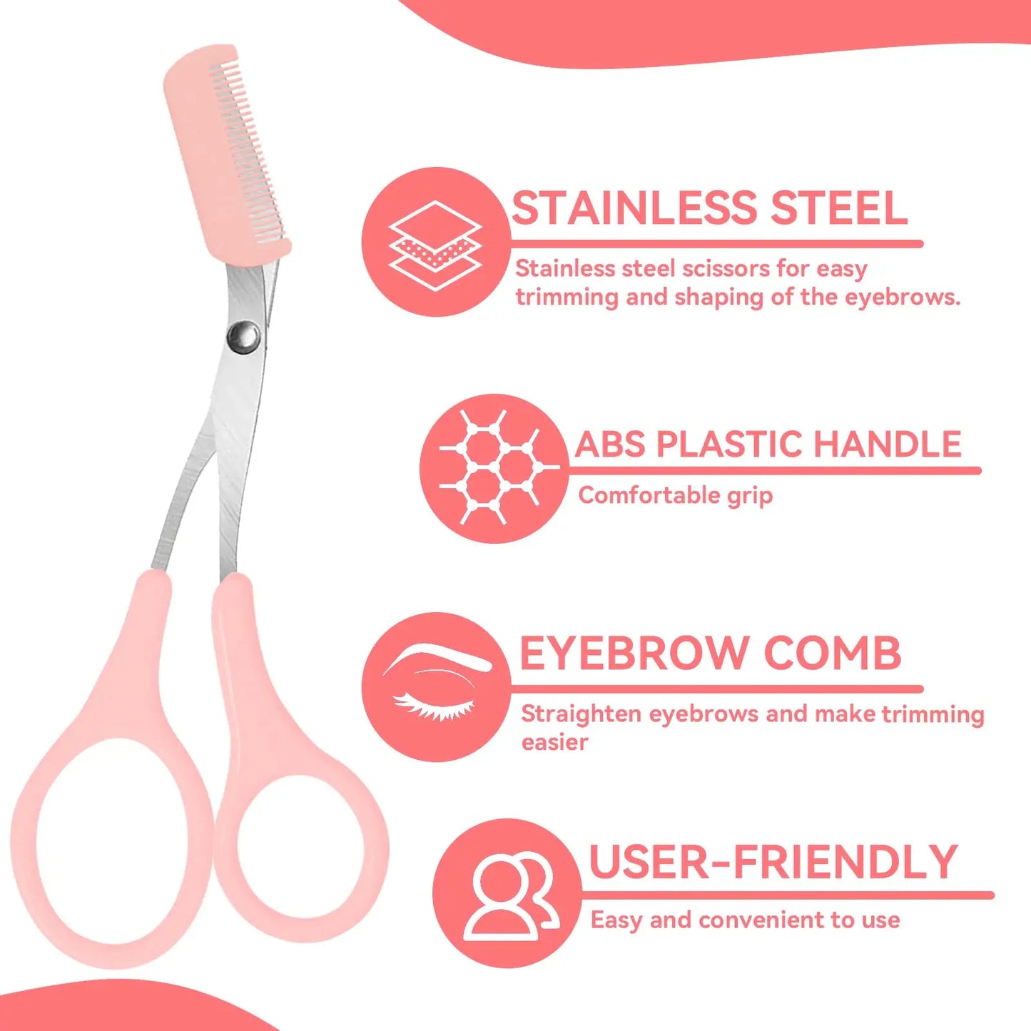 1pcs Eyebrow Trimmer,Stainless Steel Eyebrow Scissors With Comb,Eyebrow Trimming Scissors Hair Removal Beauty Tools for women