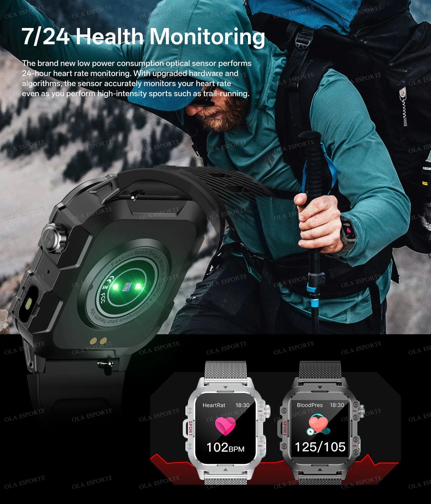 2025 New Military Smart Watch Men IP67 3ATM Waterproof Outdoor Sports Fitness Tracker Health Monitor 1.44Inch BT Call Smartwatch