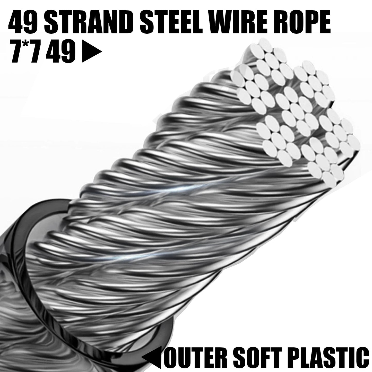 SAMOLLA Heavy-Duty Elastic Fishing Lanyard: Universal Stainless Steel Safety Rope, 1.5-3M Telescopic Secure Gear Tether