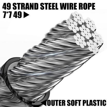 SAMOLLA Heavy-Duty Elastic Fishing Lanyard: Universal Stainless Steel Safety Rope, 1.5-3M Telescopic Secure Gear Tether