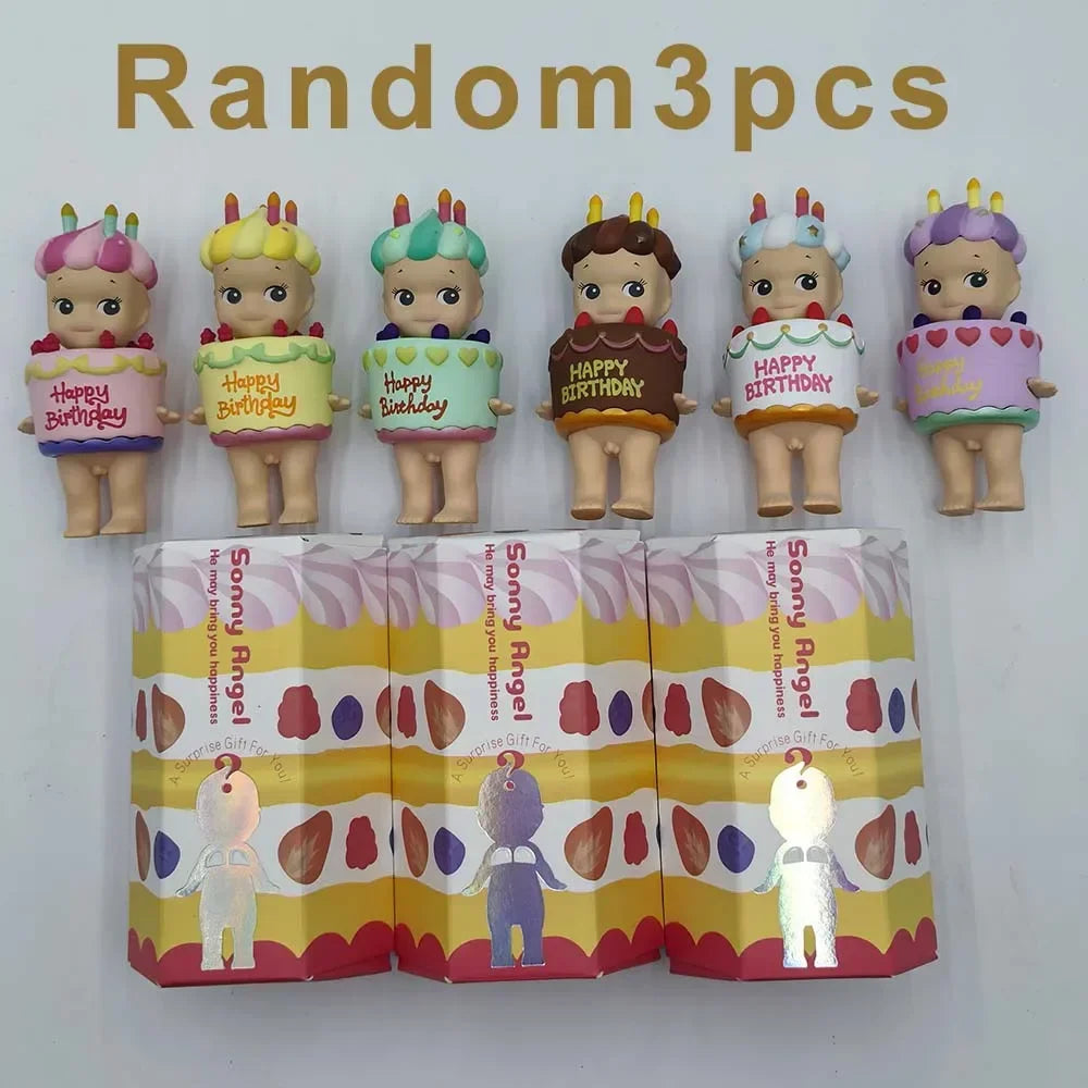 Sonny Angel Birthday Cake Series Mysterious Box Kawaii Surprise Box Anime Figures Ornaments Cartoon Model Doll Toy Gifts