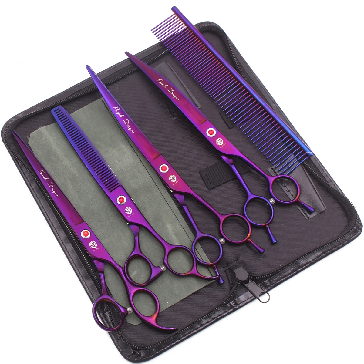 Dog Grooming Scissors Purple Dragon Stainless Gold Professional Dog Shears Scissors To Cut Dog Hair Pet Curved Shears Z3005A