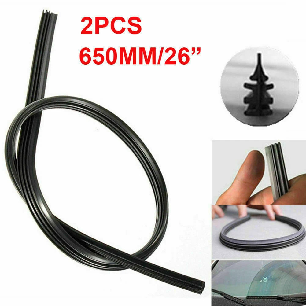 2Pcs 26‘’ Silicone Wiper Blade Frameless For Auto Car Bus Windshield Fits Most Cars/buses/vans/lorries/trucks