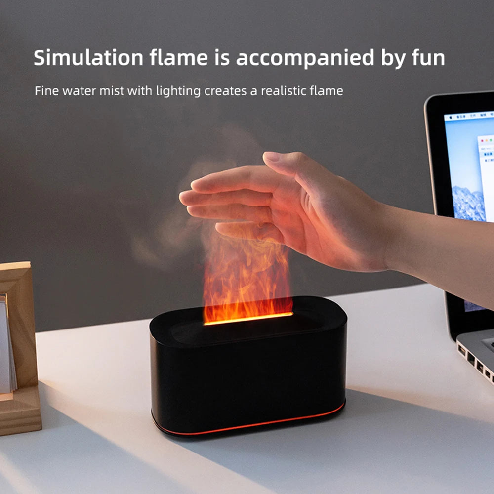 Essential Oil Diffuser,Flame Colorful Water Vapor Fire Humidifier for Aromatherapy Aroma Therapy Machine Room,Flame Diffuser