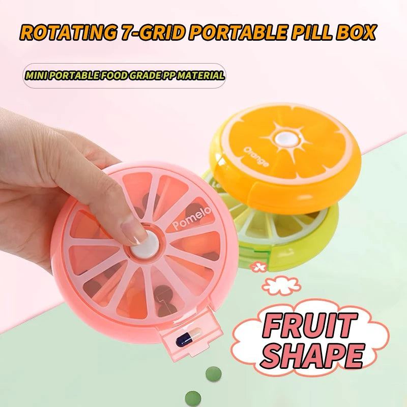 1pc Seven Grid round Box Sealed Medicine Packaging Box, One Week Medicine Storage Box, Carry Small Medicine Box with You