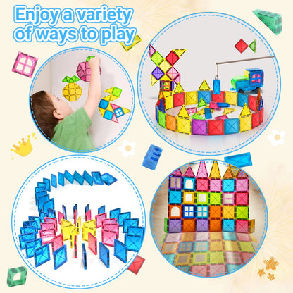 40/64/100PCS Magnetic Building Blocks Montessori  Educational Constructor Toys Set For Kids Game For Boys Girl Gifts