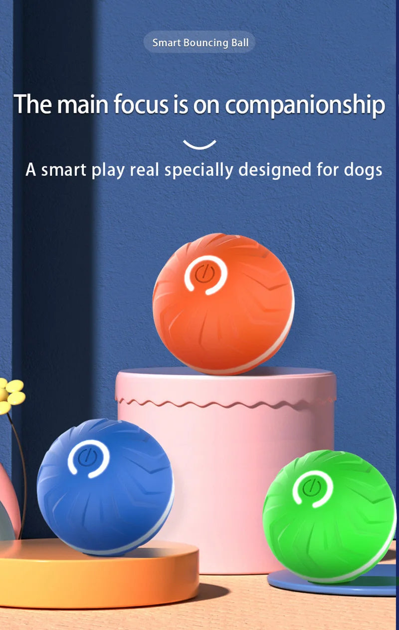 Smart Gravity Bounce Ball Dog Toy Ball Pet Toy Ball Random Jumping and Rolling Battery Life 4 Hours Large Small Dog Toy