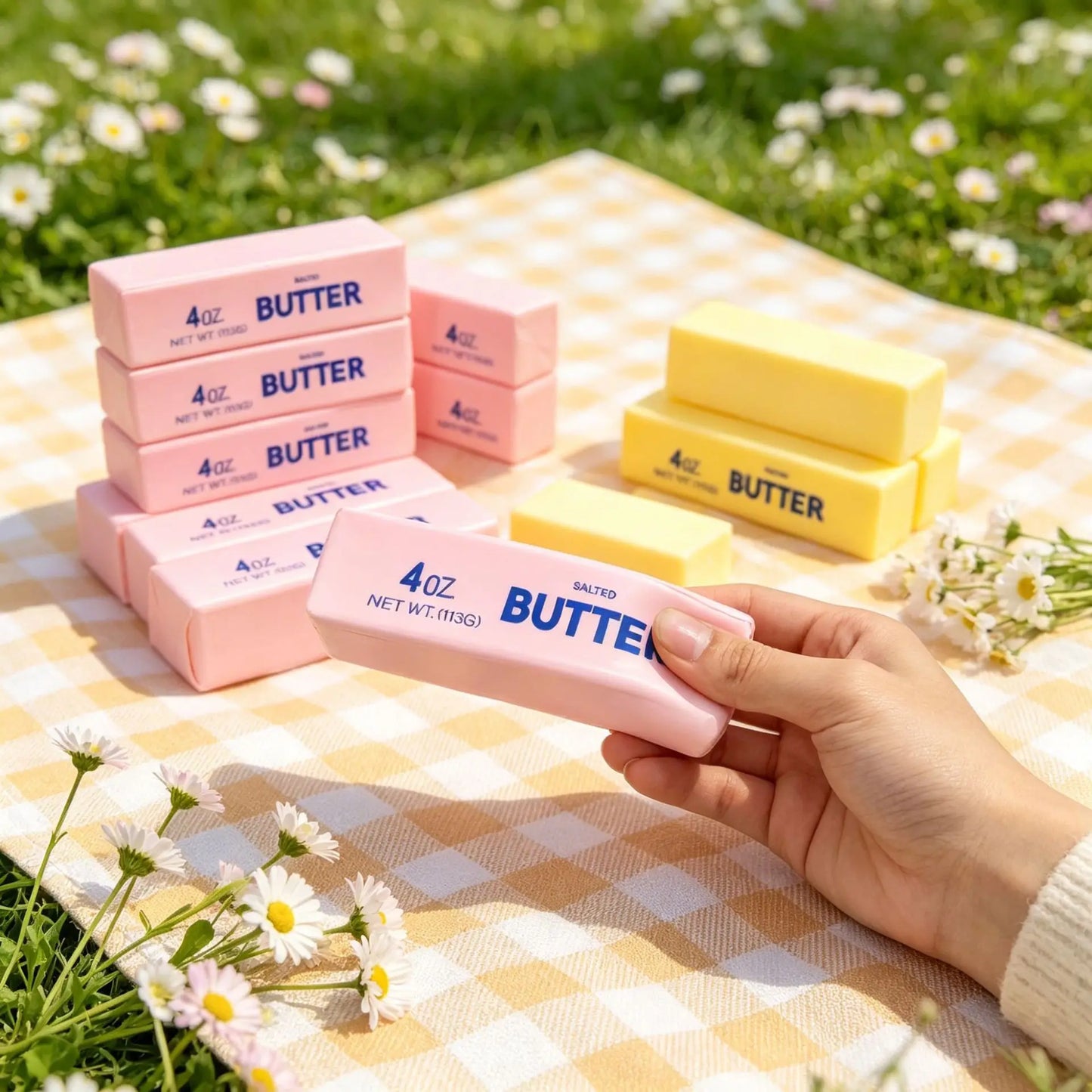 1PC Slow Rising Butter Stick Squishy Toy Soft Wet Elastic Squeeze Toy Portable Stress Relief Fidget Toy for Anxiety and Focus