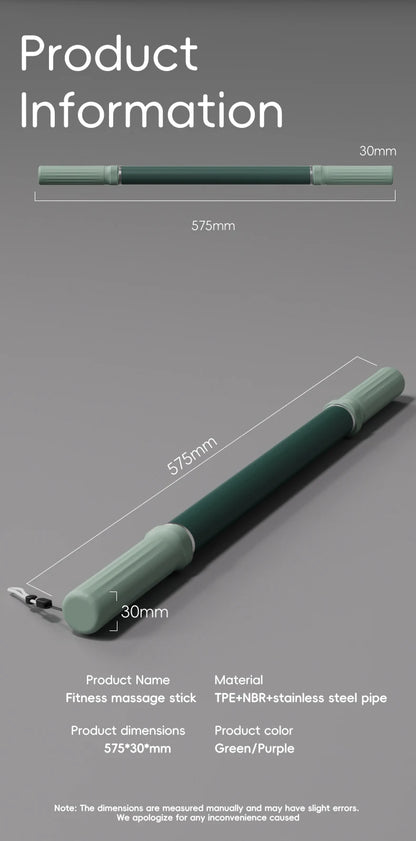 Massage Stick Portable Roller, Handheld, Deep Tissue Foam Roller, Body Massage and Myofascial Release Tool for Legs, Neck, Calve