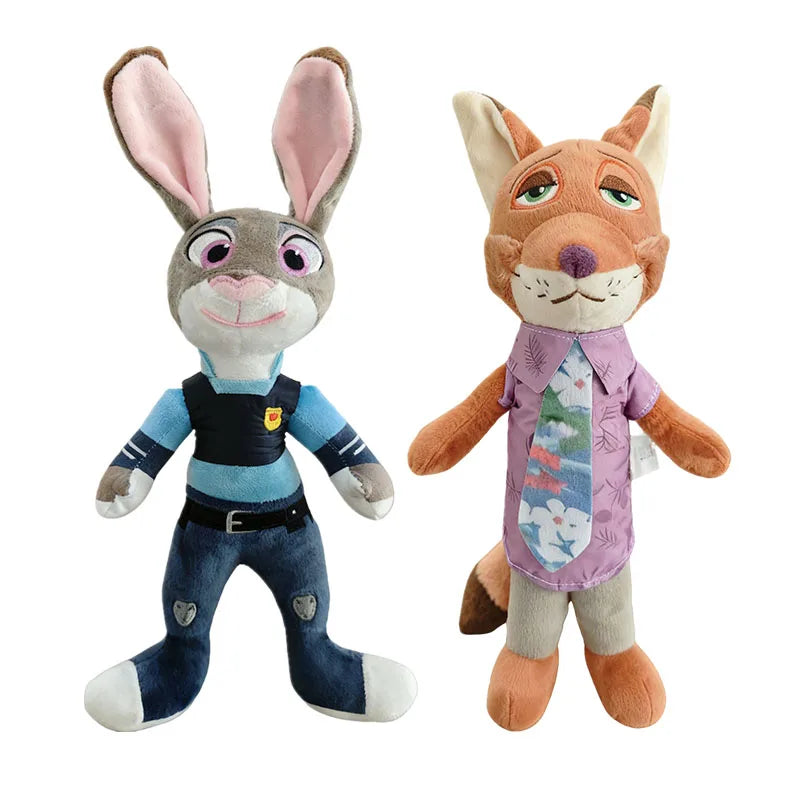 Hot Zootopia Disney Cartoon Anime Plush Toy Fox Nick Wilde Rabbit Judy Hopps Doll Soft Stuffed Animals Toys Kids birthday Gifts