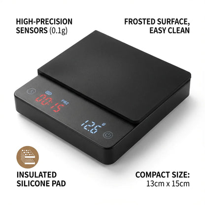 Nano Coffee Scale with Timer Espresso Scale Auto Peel Touch Sensor And Silicone Lid for Precise Tasting Home Brewing