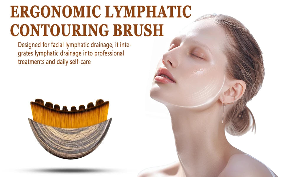 New Lymphatic Contour Face Brush, Lymphatic Drainage Massager for Face,Ergonomically Designed to Fit The Skin Precisely and Reli