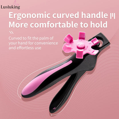 U-shaped French False Nail Scissors Acrylic Nail Clipper Adjustable Nail Tip Cutter Trimmer Manicure with Sizer Precise Cutting