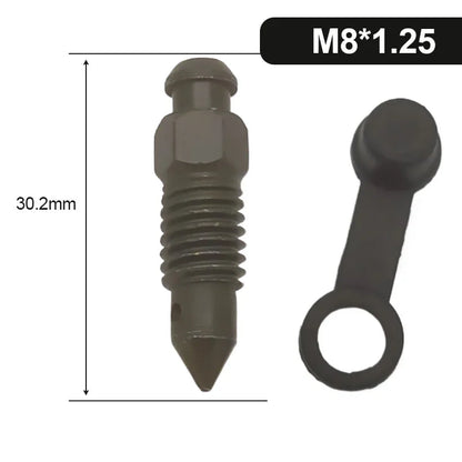 Motorcycle Brake Caliper Oil Drain Deflation Screws M8 M10 with Rubber Cap for Brembo Caliper Air Bleed Nipple Bolts