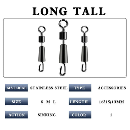 30/50PCSFishing Bearing Swivels Ball Bearing Swivel Solid Rings Fishing Connector Ocean Boat Quick Fast Link Connector