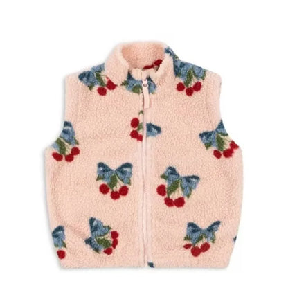 2026 KS Brand Winter Baby Girls Boys Lambswool Cherry Jackets Kids Clothes Boys Sequin Cartoon Outerwear Children's Coats 1-9Yrs