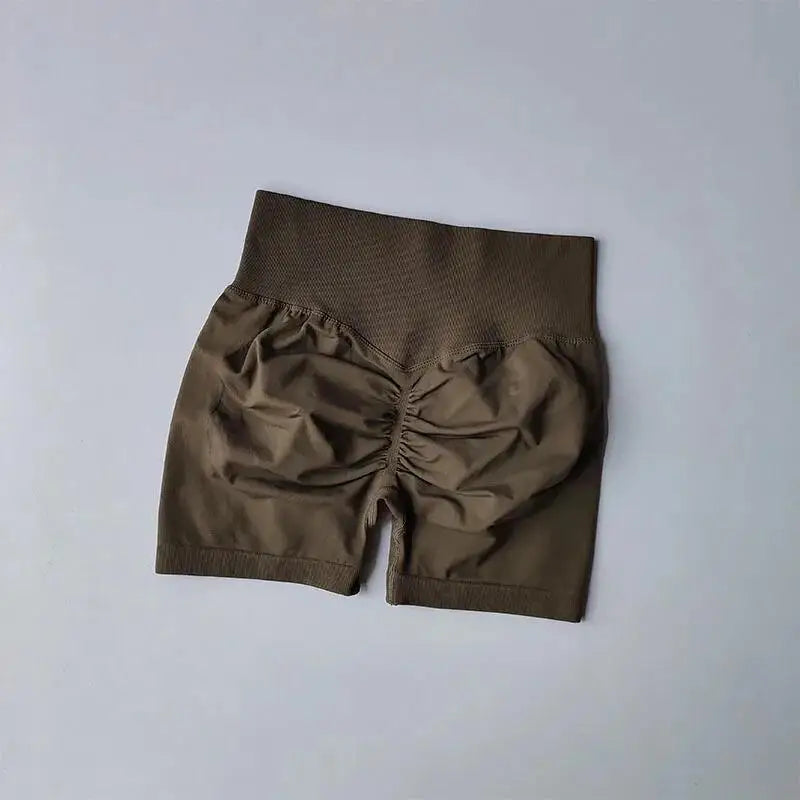 women's high-waisted hip-enhancing sport shorts, with waist shaping, slimming effect, quick-drying hip, three-point fit leggings